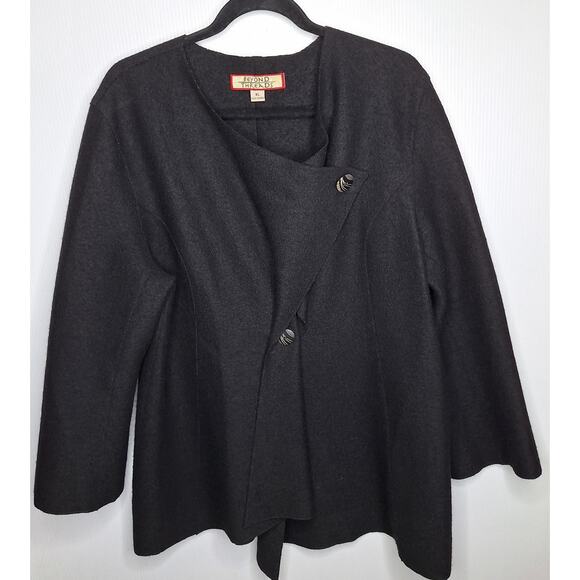 Beyond Threads Alpaca Wool Asymmetric Cardigan Jacket XL Lagenlook Waterfall - Picture 6 of 11